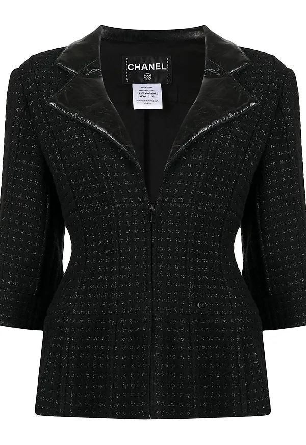 CHANEL Pre-Owned enkelknäppt tweedkavaj - Svart