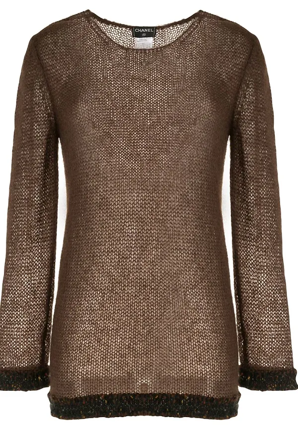 CHANEL Pre-Owned glesstickad blus - Brun