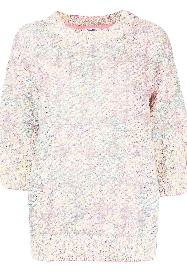 CHANEL Pre-Owned grovstickat linne - Rosa