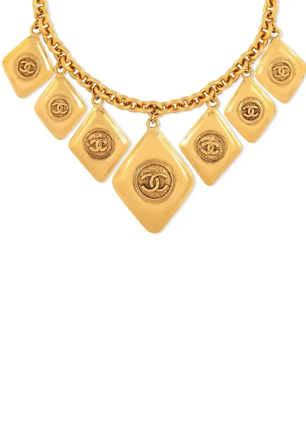 CHANEL Pre-Owned halsband med hänge från 1980-talet - Guldfärgad