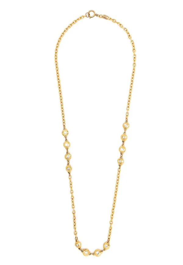 CHANEL Pre-Owned halsband med kristaller från 1980-talet - Guldfärgad