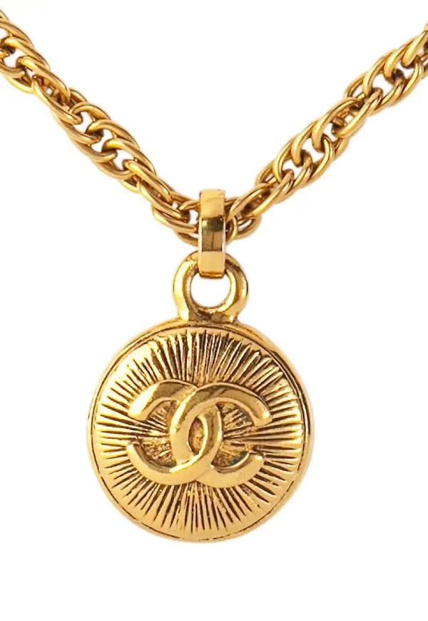 CHANEL Pre-Owned halsband med medaljong från 1980-talet - Guldfärgad