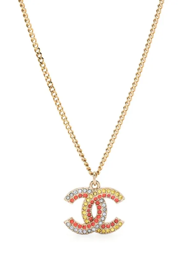 CHANEL Pre-Owned halsband med strass - Guldfärgad