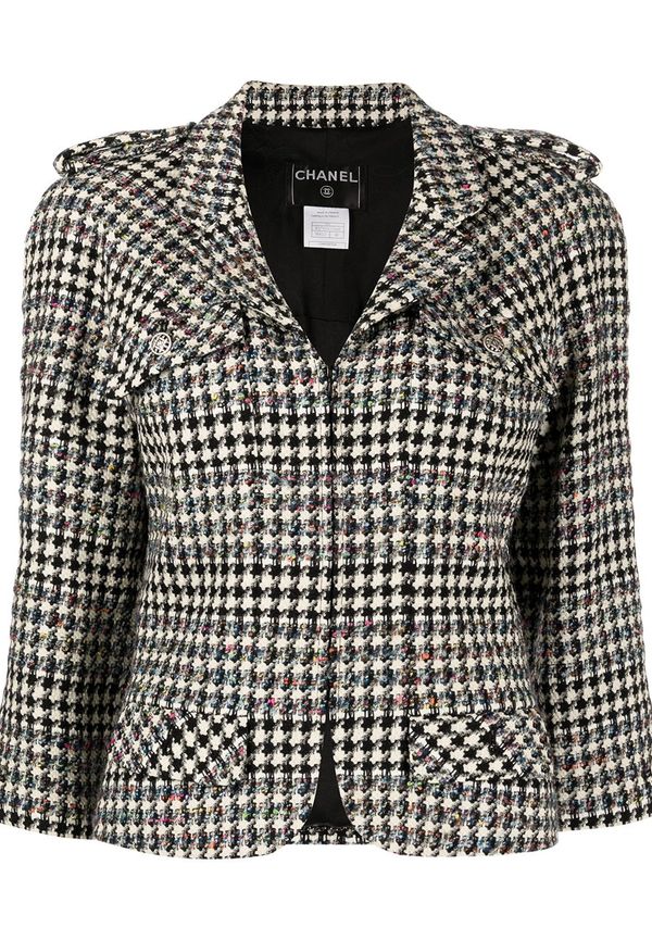 CHANEL Pre-Owned hundtandsmönstrad jacka från 2006 - Grå