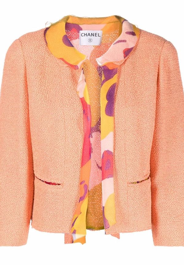 CHANEL Pre-Owned jacka med kontrastkant från 2010 - Orange