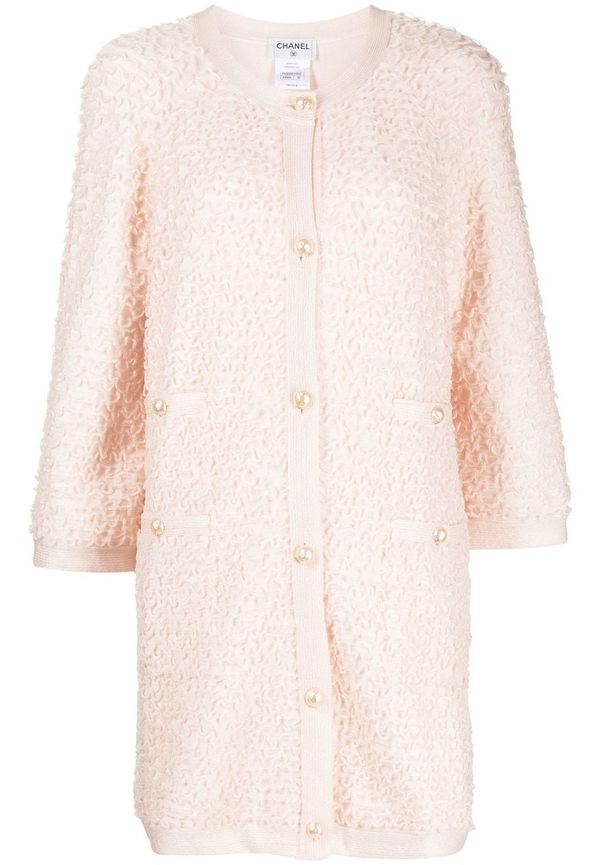 CHANEL Pre-Owned jacka med rundad hals - Rosa