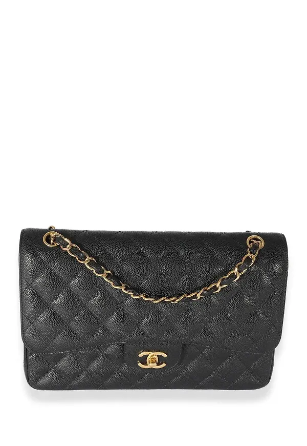 CHANEL Pre-Owned Jumbo axelväska med dubbelt viklock - Svart