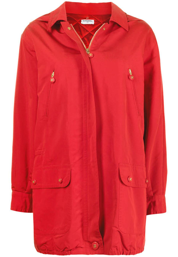 CHANEL Pre-Owned kappa med huva från 1990-talet - Röd