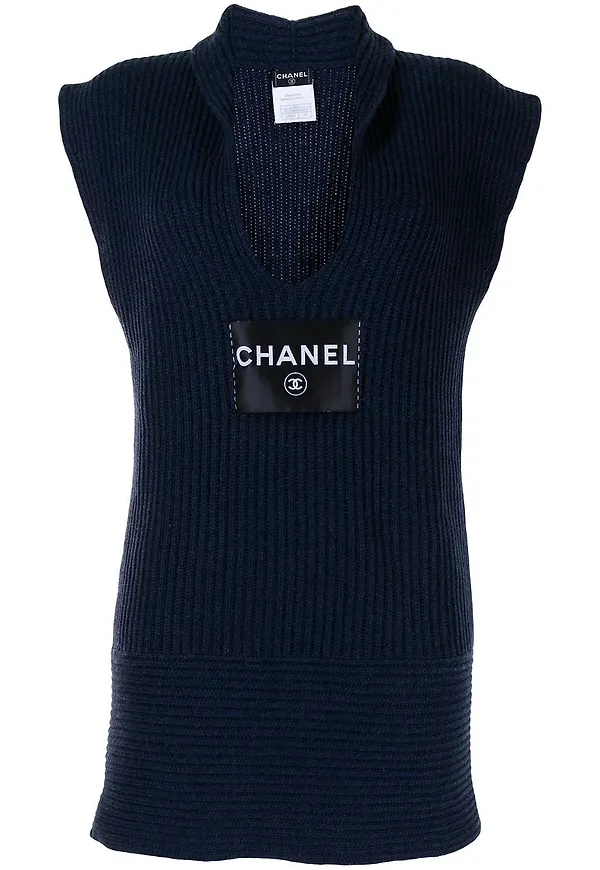 CHANEL Pre-Owned kashmirväst från 2008 - Blå