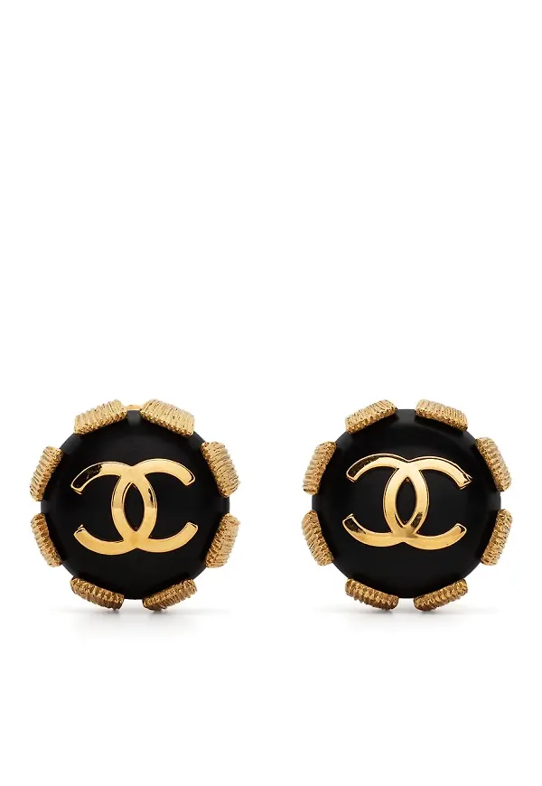 CHANEL Pre-Owned knappörhängen från 1994 - Svart