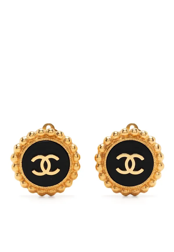 CHANEL Pre-Owned knappörhängen från 1995 - Svart
