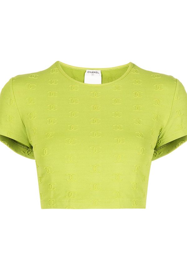 CHANEL Pre-Owned kort t-shirt från 1997 - Grön