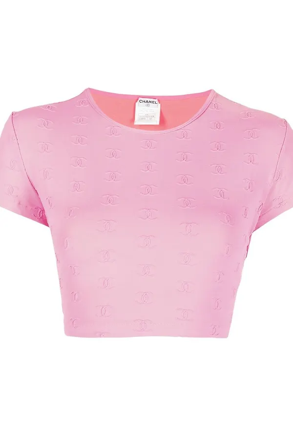 CHANEL Pre-Owned kort t-shirt från 1997 - Rosa