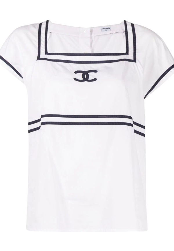 CHANEL Pre-Owned kortärmad blus från 1990-2000-talet - Vit