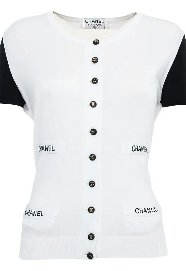 CHANEL Pre-Owned kortärmad kofta från 1990-talet - Vit