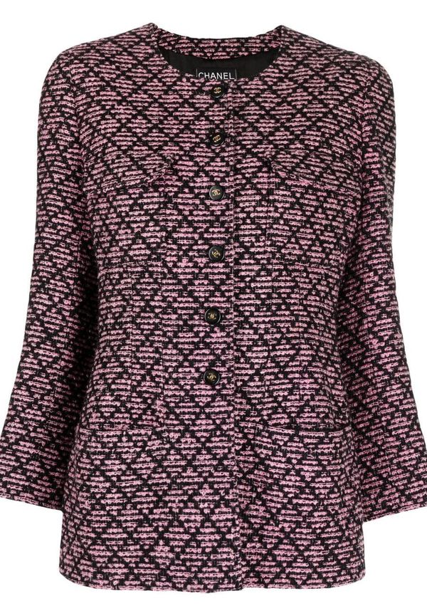 CHANEL Pre-Owned kraglös blazer från 1995 - Svart