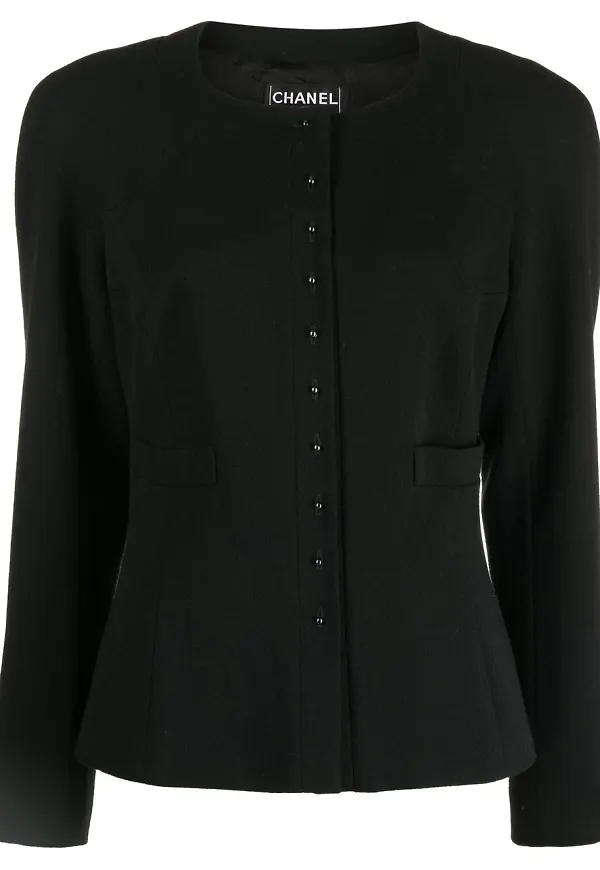 CHANEL Pre-Owned kraglös jacka från 2002 - Svart