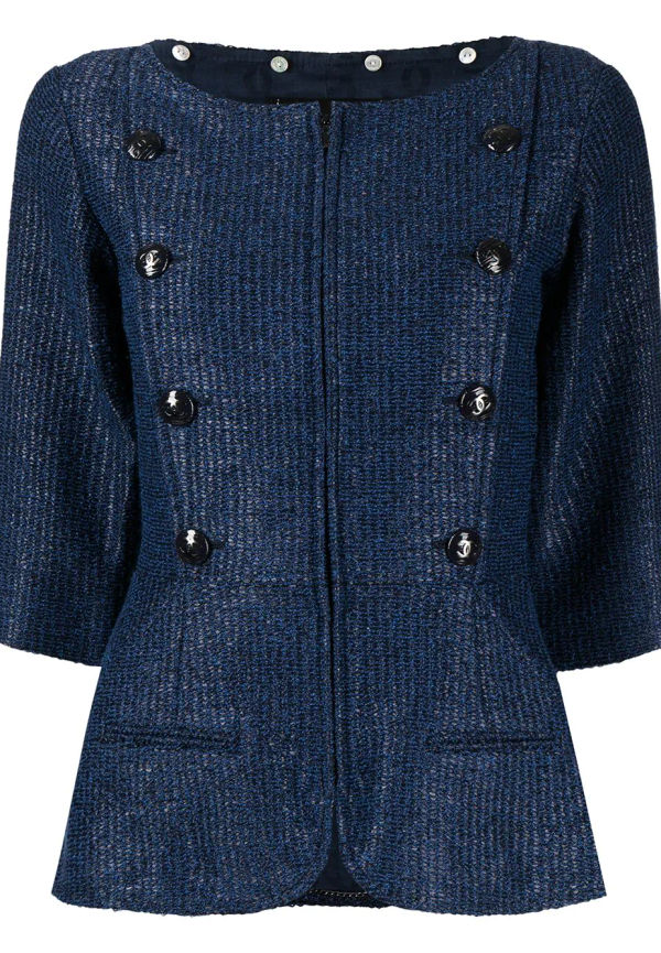 CHANEL Pre-Owned kraglös jacka från 2010-talet - Blå