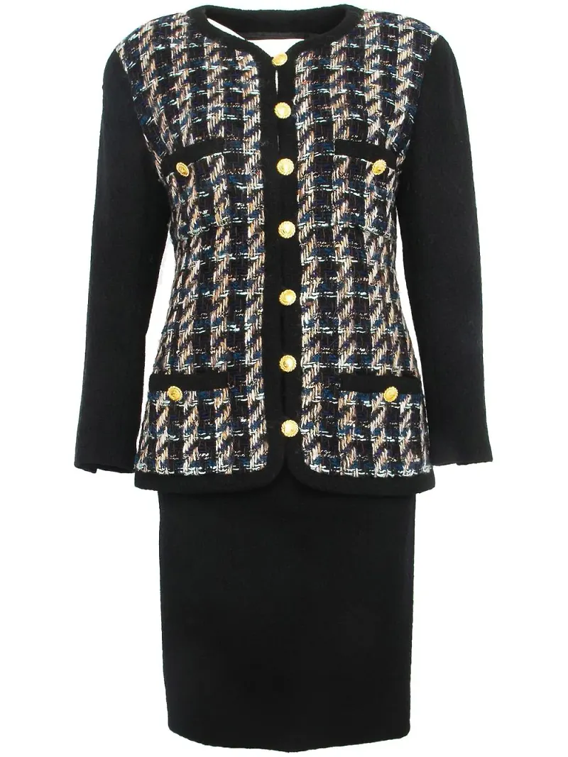 CHANEL Pre-Owned kraglös kostym från 1990-talet - Svart