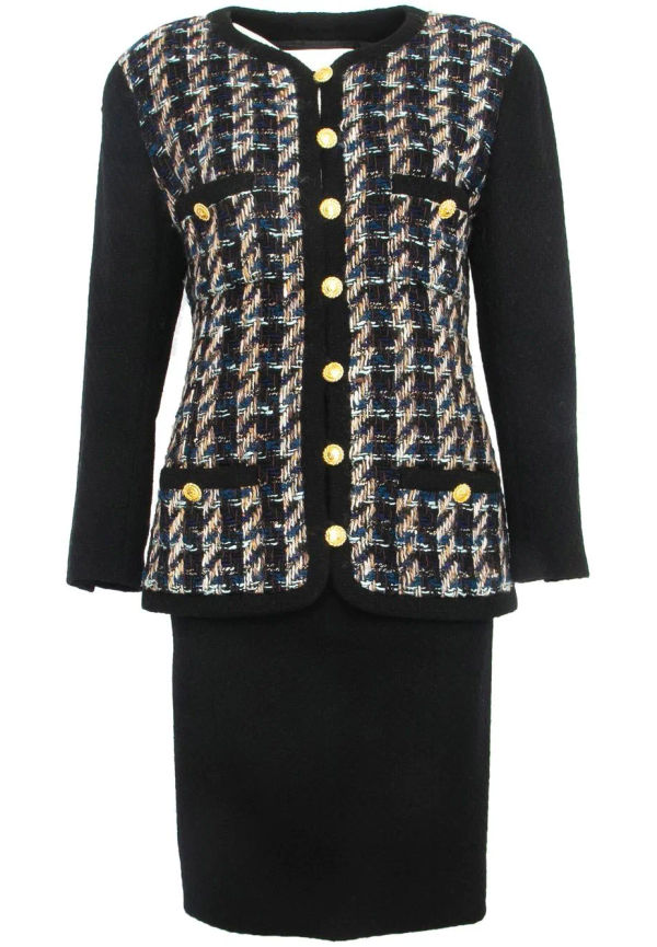 CHANEL Pre-Owned kraglös kostym från 1990-talet - Svart