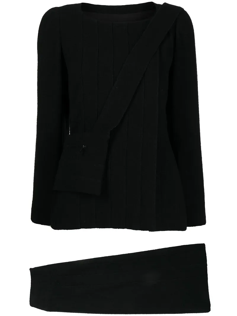 CHANEL Pre-Owned kraglös kostym från 1999 - Svart