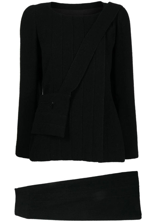 CHANEL Pre-Owned kraglös kostym från 1999 - Svart