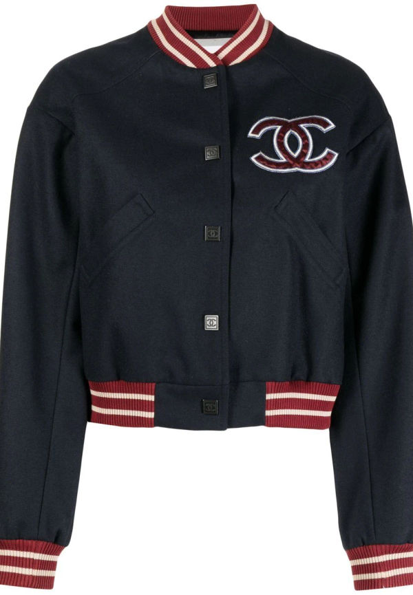 CHANEL Pre-Owned Letterman bomberjacka från 2004 - Blå