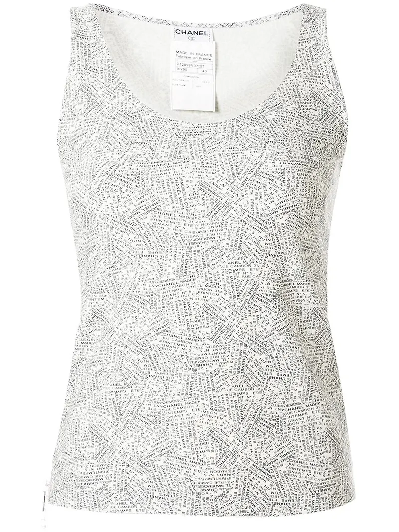 CHANEL Pre-Owned linne med adresstryck från 1999 - Vit