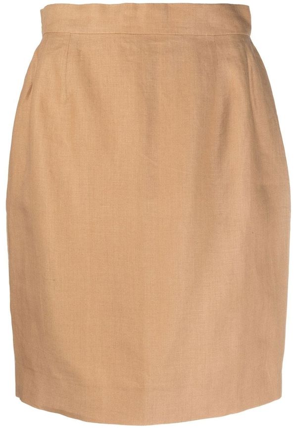 CHANEL Pre-Owned linnekjol med hög midja från 1980-talet - Neutral