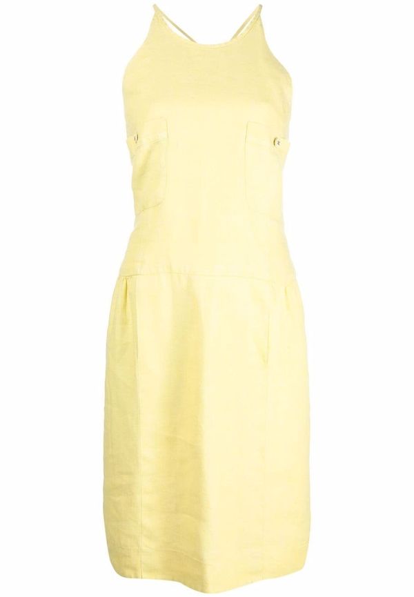 CHANEL Pre-Owned linneklänning från 1996 - Gul