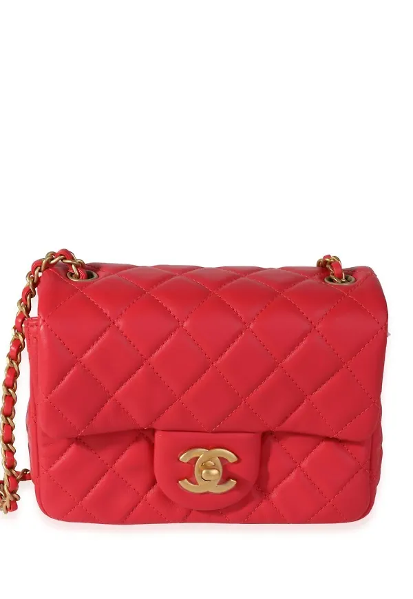CHANEL Pre-Owned liten axelremsväska - Röd