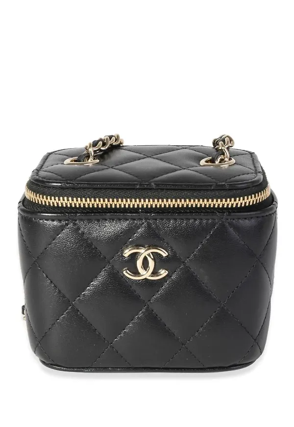CHANEL Pre-Owned liten diamantquiltad väska - Svart