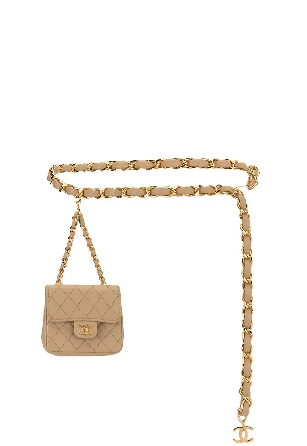 CHANEL Pre-Owned liten quiltad midjeväska - Neutral