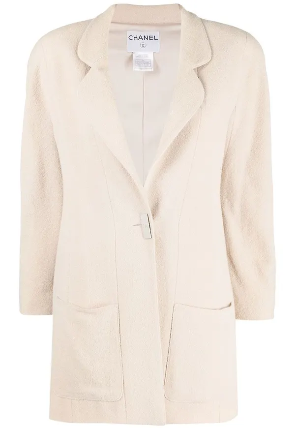 CHANEL Pre-Owned lång blazer från 1999 - Neutral