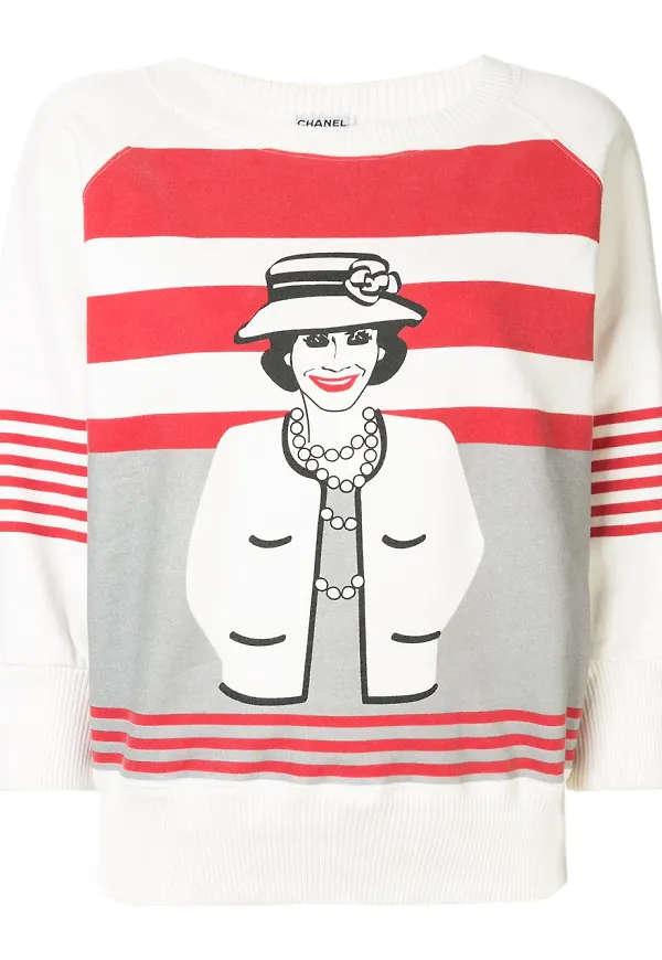 CHANEL Pre-Owned Mademoiselle randig tröja - Blå