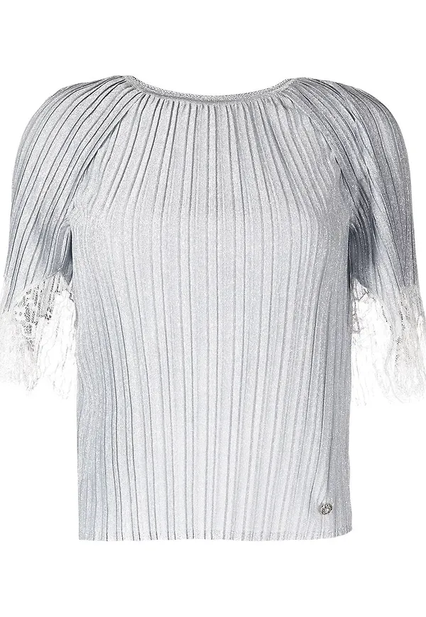 CHANEL Pre-Owned metallic plisserad blus från 2010-talet - Silverfärgad