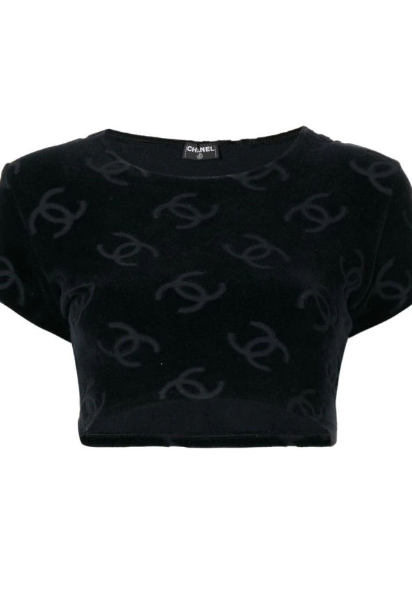 CHANEL Pre-Owned mönstrad croptop från 1990-2000-talet - Blå