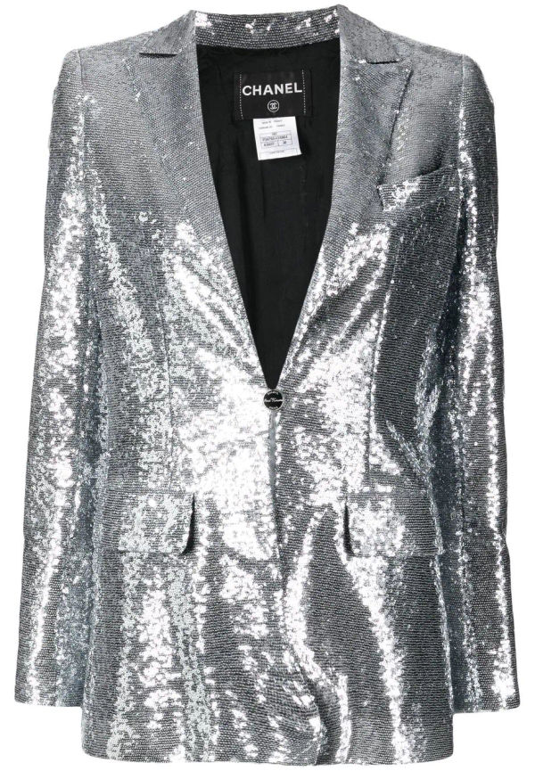 CHANEL Pre-Owned paljettblazer från 2009 - Silverfärgad