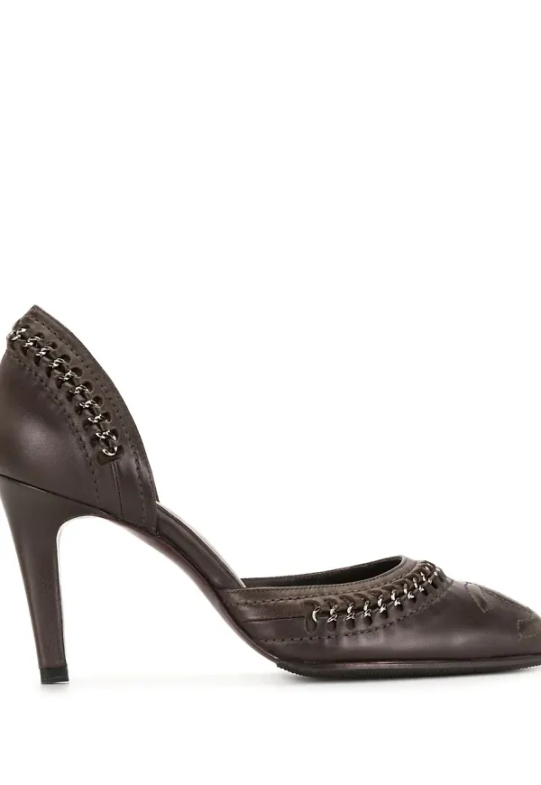 CHANEL Pre-Owned pumps med kedja - Brun