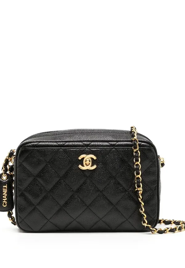 CHANEL Pre-Owned quiltad kameraväska från 1995 - Svart