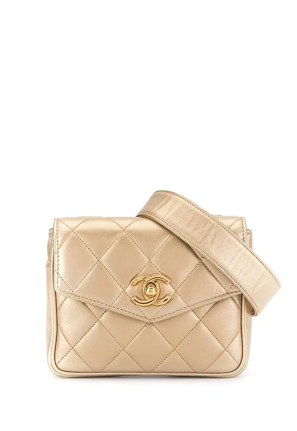 CHANEL Pre-Owned quiltad midjeväska - Guldfärgad