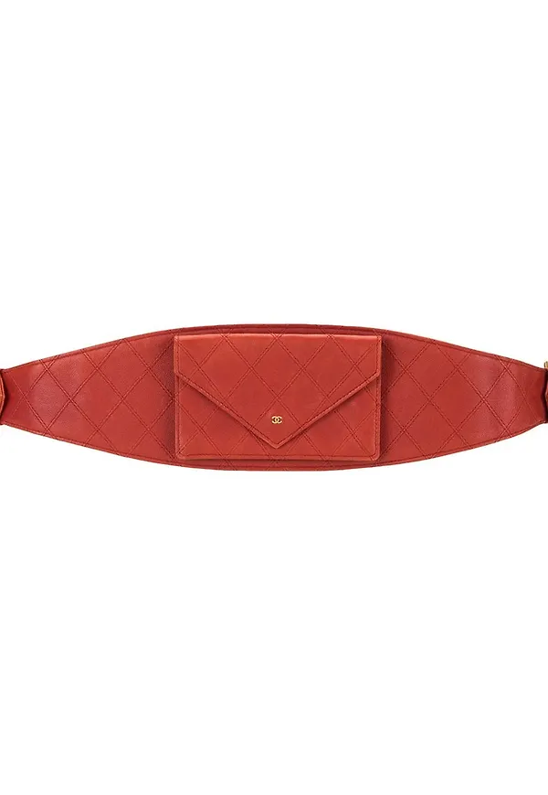 CHANEL Pre-Owned quiltad pouch - Röd