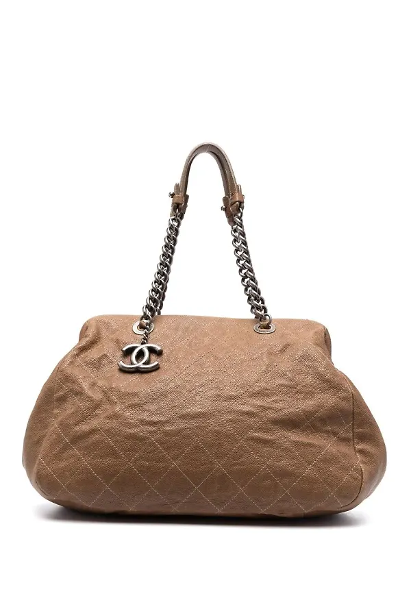 CHANEL Pre-Owned quiltad totebag med logotyp från 2011 - Brun
