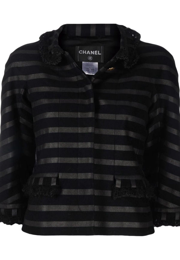 CHANEL Pre-Owned randig jacka från 2009 - Svart