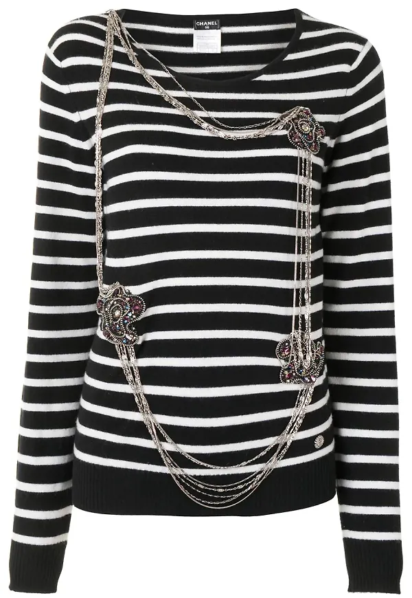 CHANEL Pre-Owned randig tröja från 2008 - Svart
