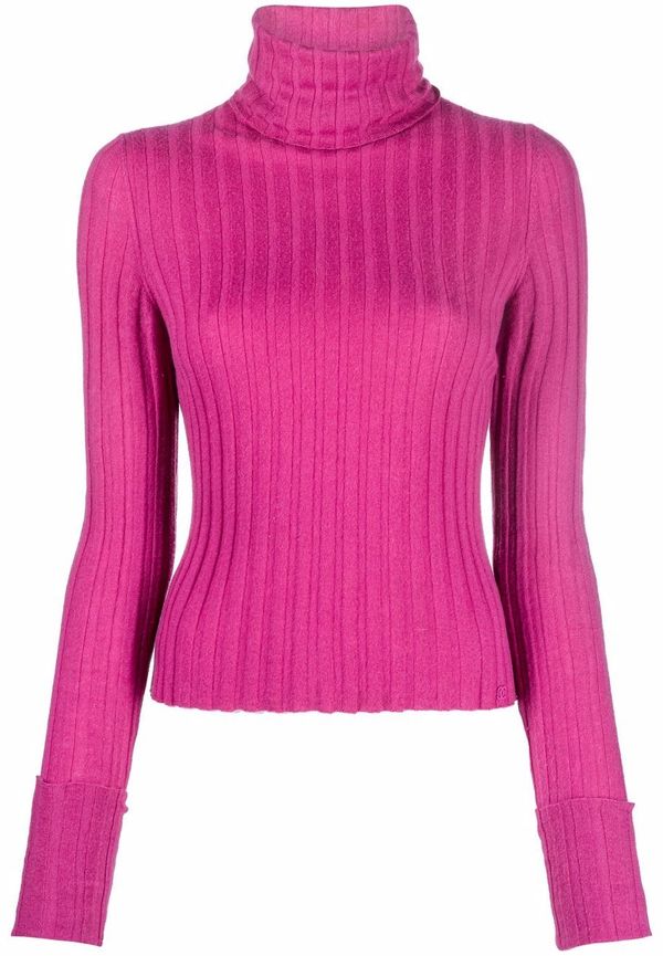 CHANEL Pre-Owned ribbstickad kashmirtröja från 2004 - Rosa