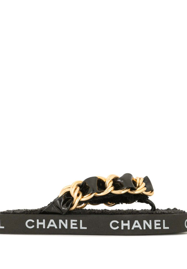 CHANEL Pre-Owned sandaler med kedja från 1993 - Svart