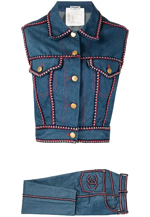 CHANEL Pre-Owned set med jeans och väst - Blå