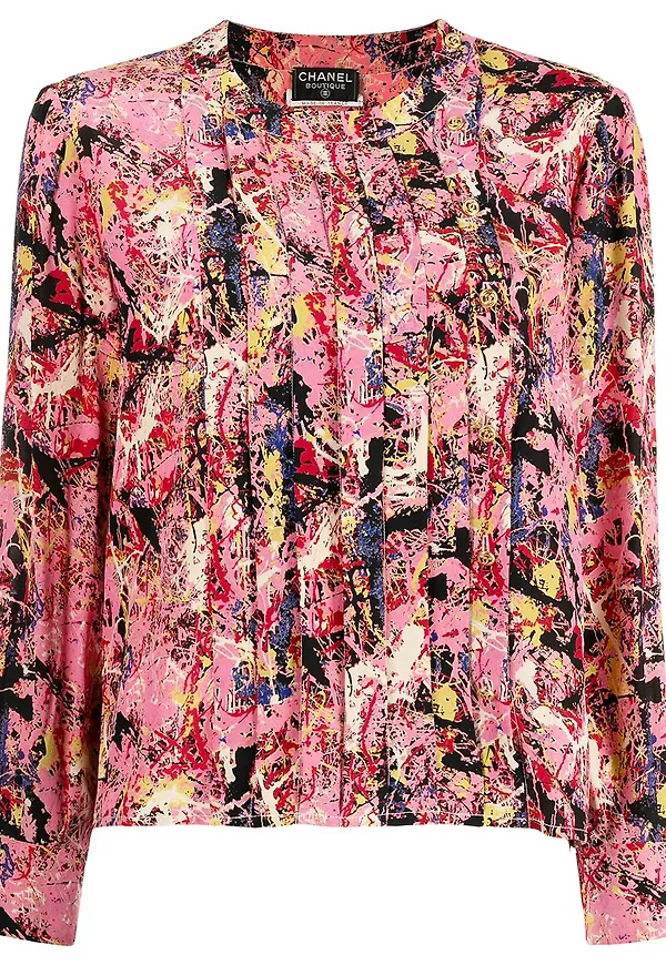 CHANEL Pre-Owned sidenblus från 1990-talet - PINK