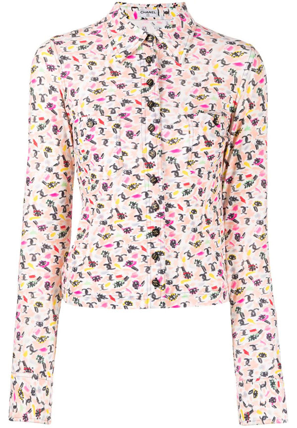 CHANEL Pre-Owned skjorta med logotyp från 1990-talet - Rosa